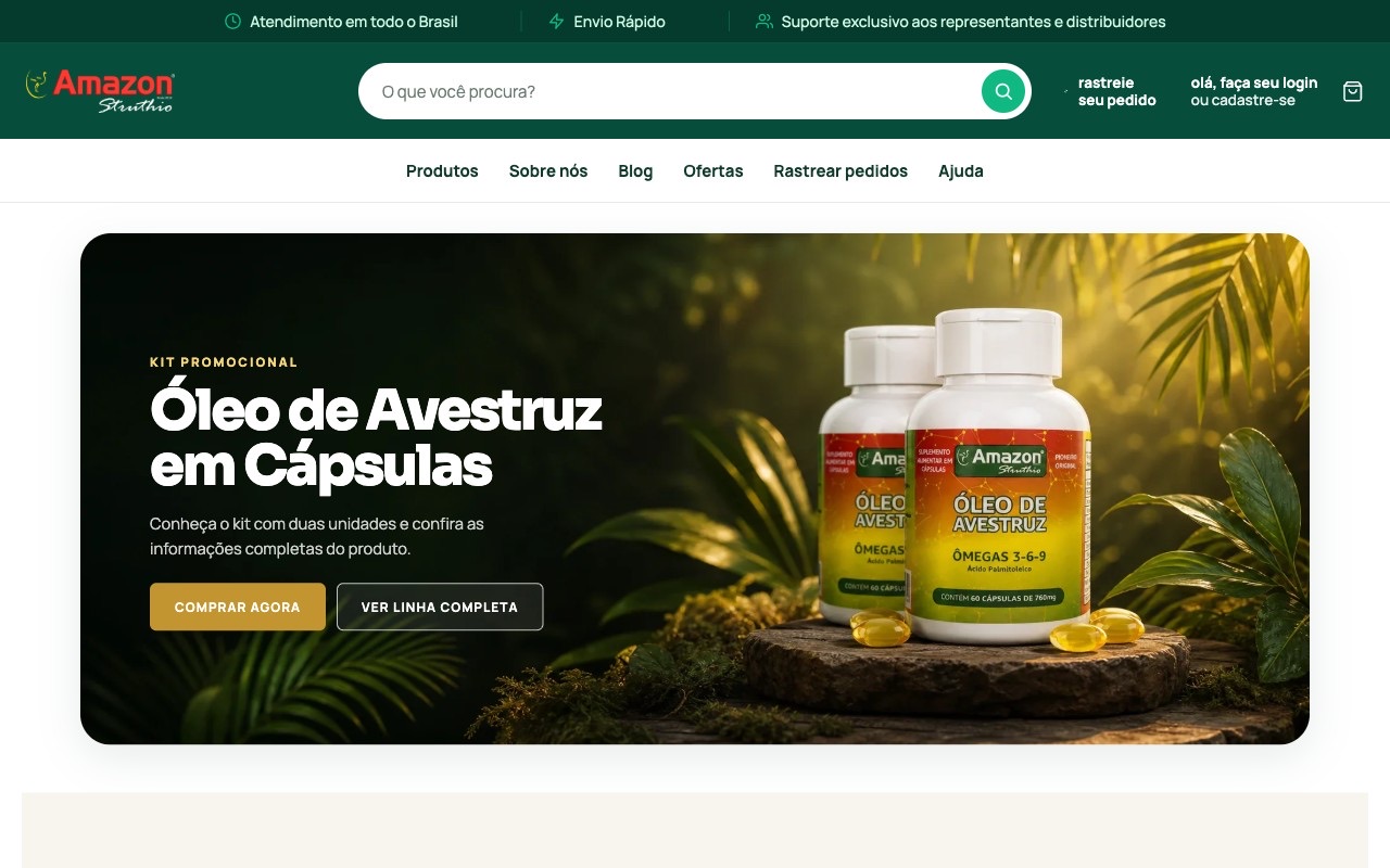 Página inicial de Amazon Struthio